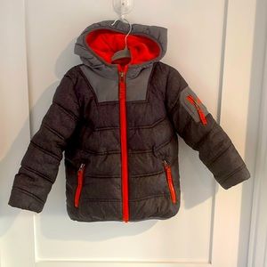 Snozu Toddler Boy winter jacket size 3T Gray Orange